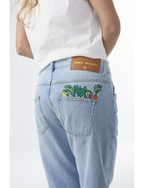 VEGETABLE Embroidered Denim Jeans