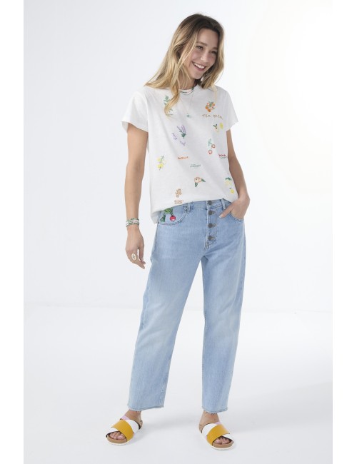VEGETABLE Embroidered Denim Jeans