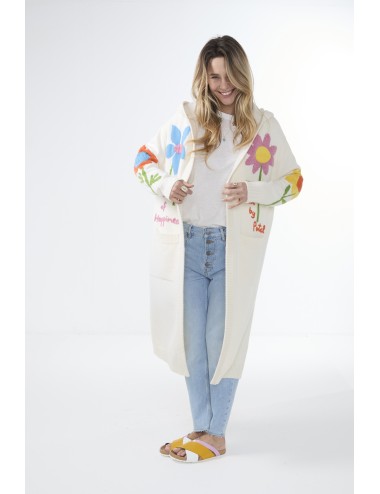 Embroidered FLORAL Long Cardigan