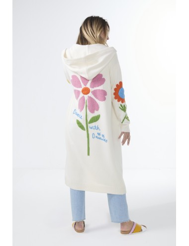 Embroidered FLORAL Long Cardigan