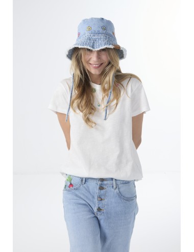 Embroidered Denim Bucket Hat
