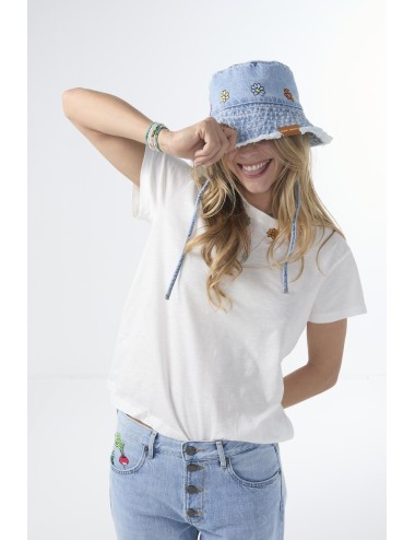 Embroidered Denim Bucket Hat
