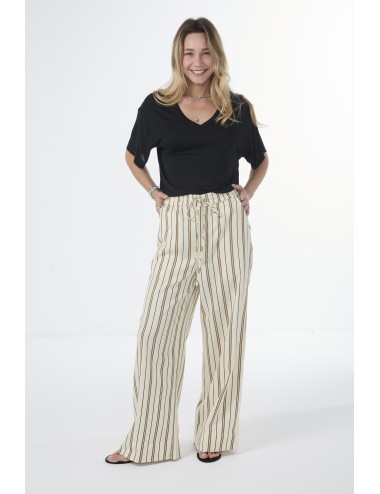Pantalon FANDOR - Beige, rayures