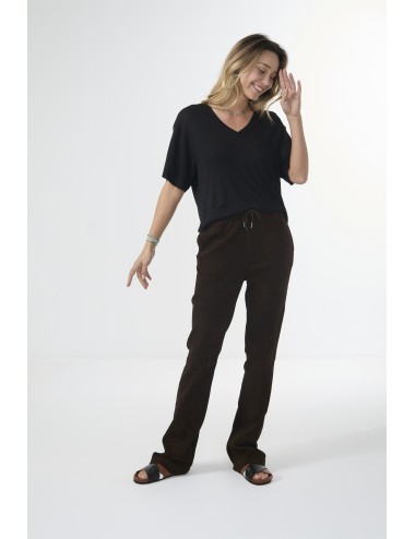 Pantalon Drawstring Straight Leg - Brown