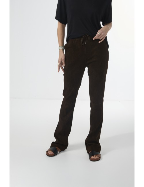 Pantalon Drawstring Straight Leg - Brown
