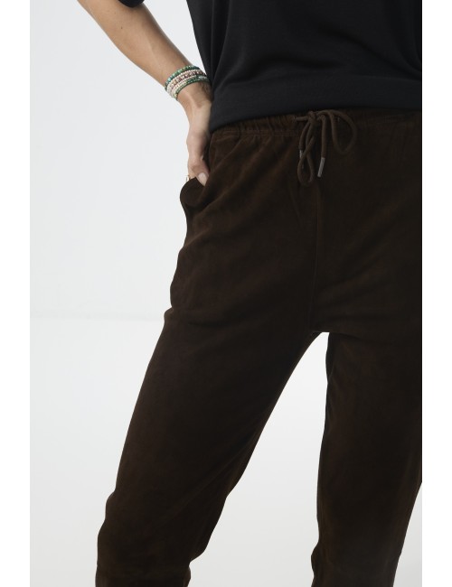 Pantalon Drawstring Straight Leg - Brown