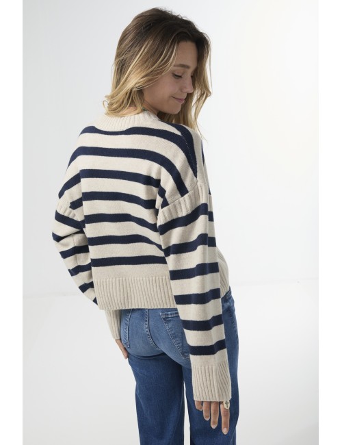 Pull ESTHER - Rayures Navy