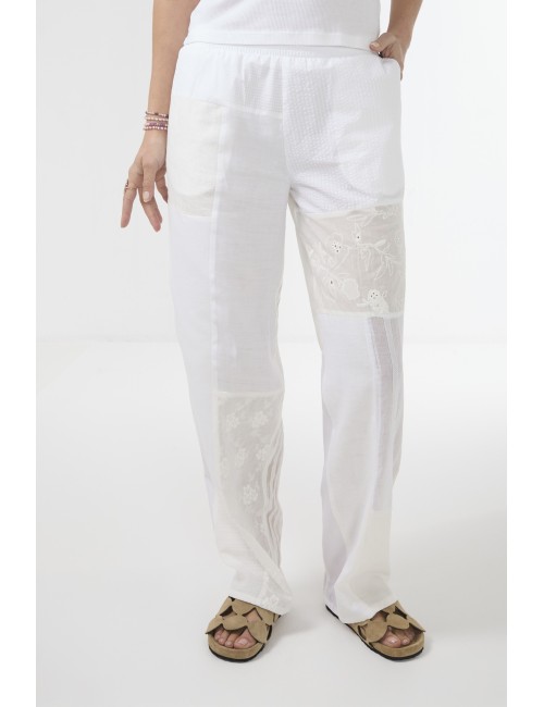 Pantalon Patchwork ELLIOT - Blanc