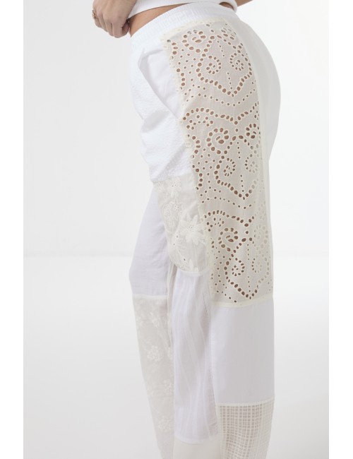 Pantalon Patchwork ELLIOT - Blanc