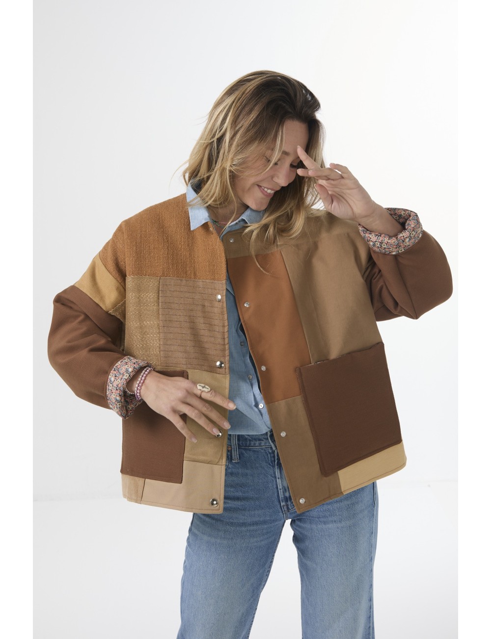 Veste Patchwork THEA - Camel 4
