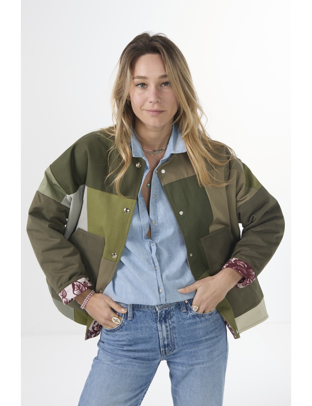 Veste Patchwork THEA - Kaki 2