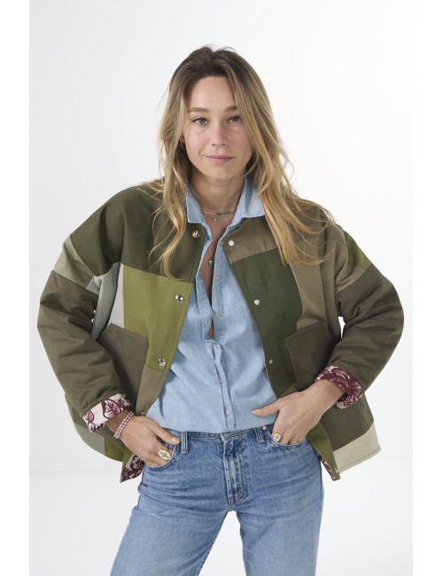 Veste Patchwork THEA - Kaki 2