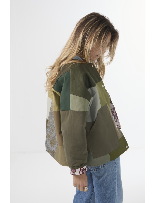 Veste Patchwork THEA - Kaki 2