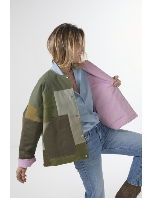 Veste Patchwork THEA - Kaki 3
