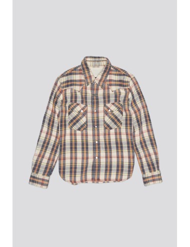 Chemise Slim COWBOY - Cream / Grey / Orange Plaid