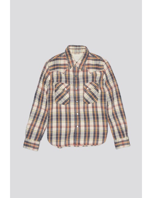 Chemise Slim COWBOY - Cream / Grey / Orange Plaid