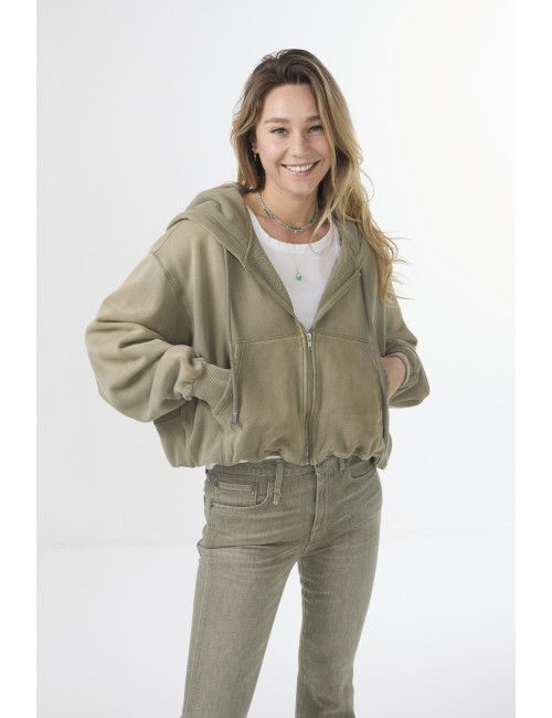 Hoodie Zip-UP BALLOON - Faded Olive