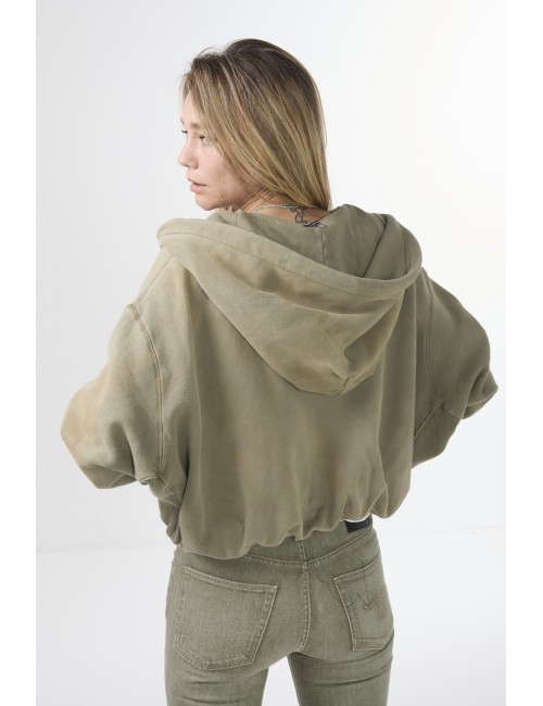 Hoodie Zip-UP BALLOON - Faded Olive
