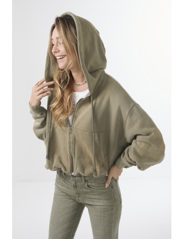 Hoodie Zip-UP BALLOON - Faded Olive