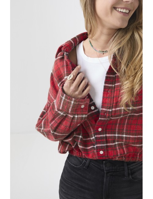 Chemise Crossover BUBBLE - Washed Red Plaid