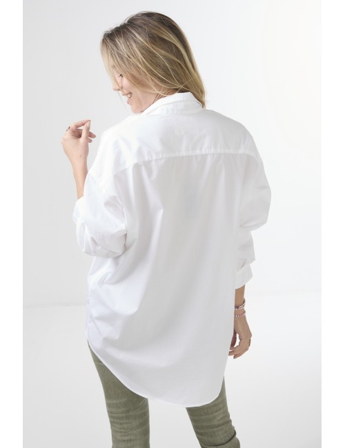 Chemise Drop Neck OXFORD - White