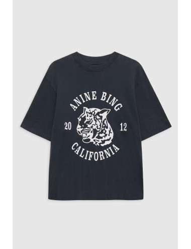 AVI Tee Collegiate Leopard - Washed Charcoal