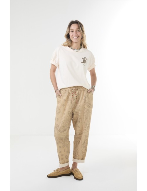 Pantalon CHINO Print - Beige