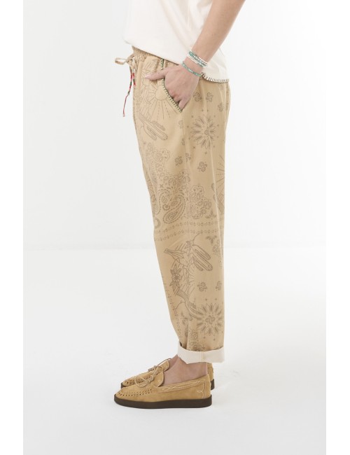 Pantalon CHINO Print - Beige