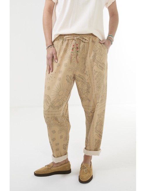 Pantalon CHINO Print - Beige