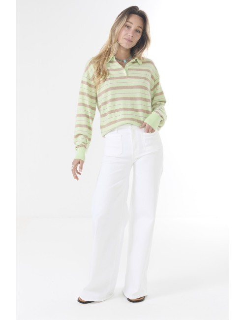 COLLEGIATE Stripe Polo - Mint