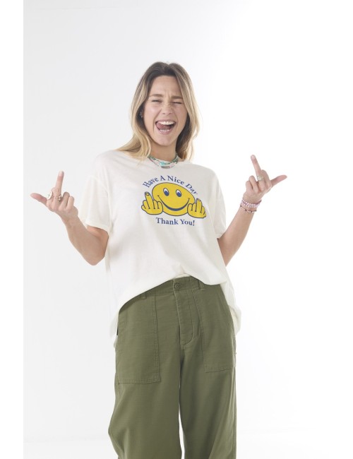 T-shirt HAVE A NICE DAY - Ecru