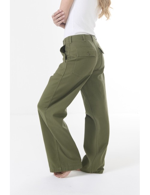Pantalon Jambe large - Olive