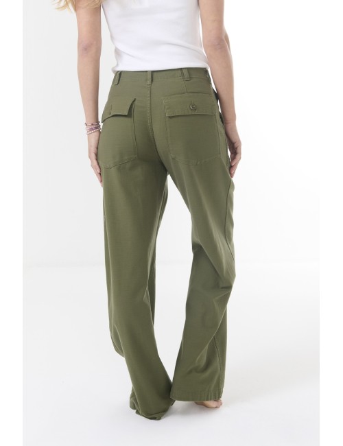 Pantalon Jambe large - Olive