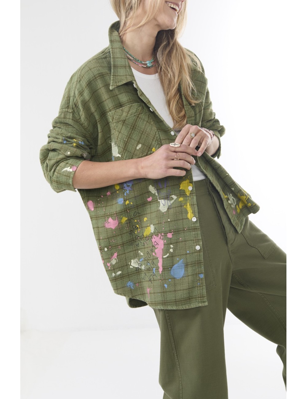 Chemise Drop Neck - Plaid & Paint