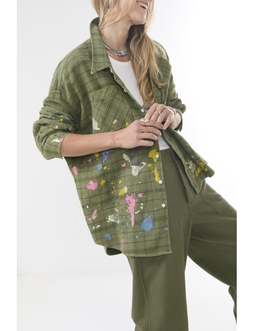 Chemise Drop Neck - Plaid & Paint