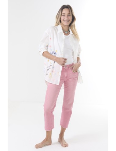 Chemise Drop Neck - White & Paint