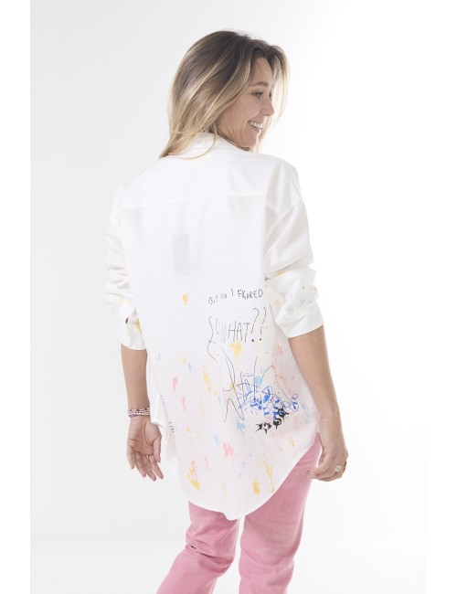 Chemise Drop Neck - White & Paint