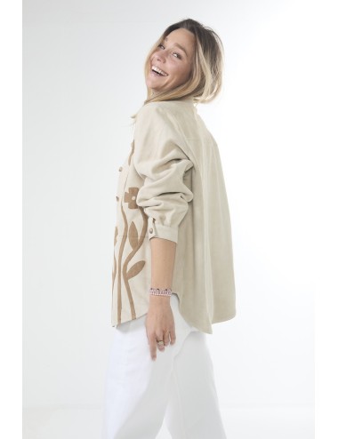 THE FLORAL APPLIQUE Suede Jacket