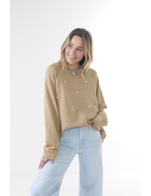 THE SLOUCH Sweat W/ Daisy Embroidery