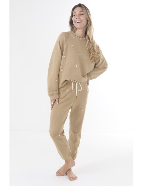 THE STADIUM Sweatpants W/ Daisy Embroidery