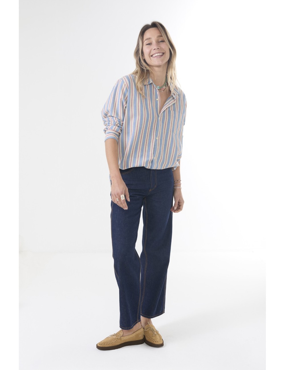 Chemise THE POST TOP - Blue stripes