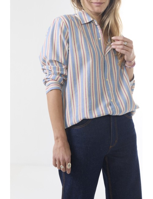 Chemise THE POST TOP - Blue stripes