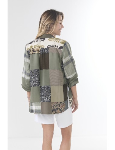 Chemise ELLA Patchwork - Kaki