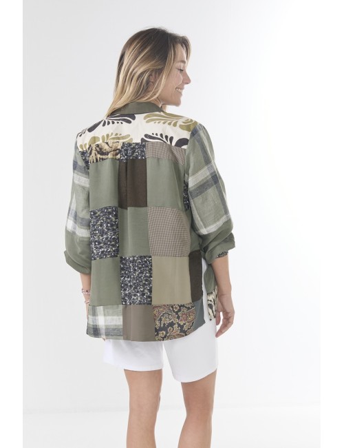 Chemise ELLA Patchwork - Kaki