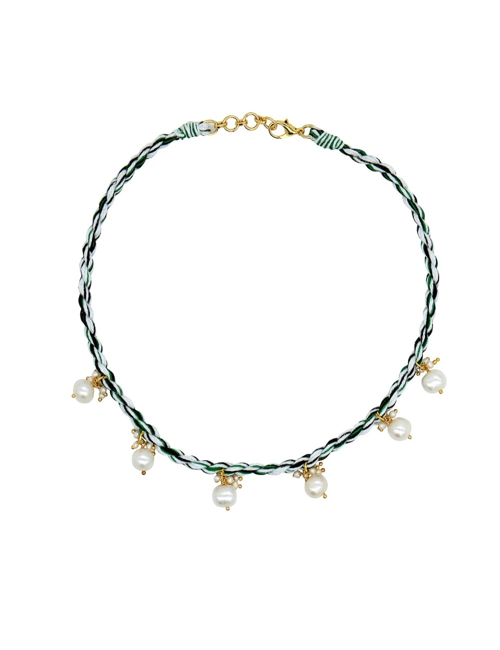 Collier Choker PEARL JAM - Vert et Blanc
