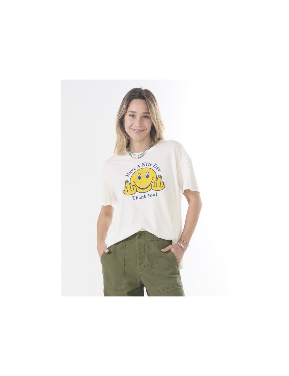 T-shirt HAVE A NICE DAY - Ecru