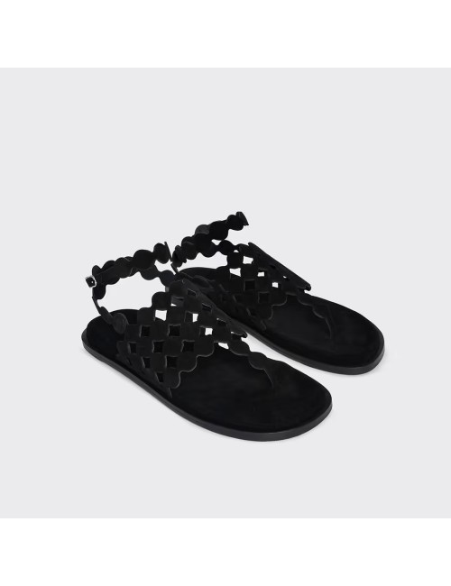 Sandales MINI-BULLES Suede - Noir