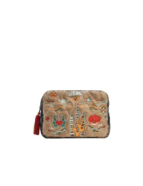 Grande Pochette HEAL - Menthe / Taupe