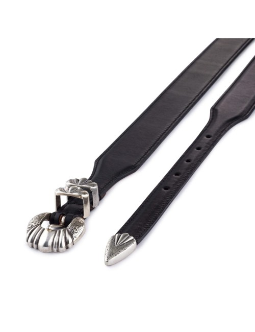 Ceinture VERSAILLES - Cuir de Veau noir