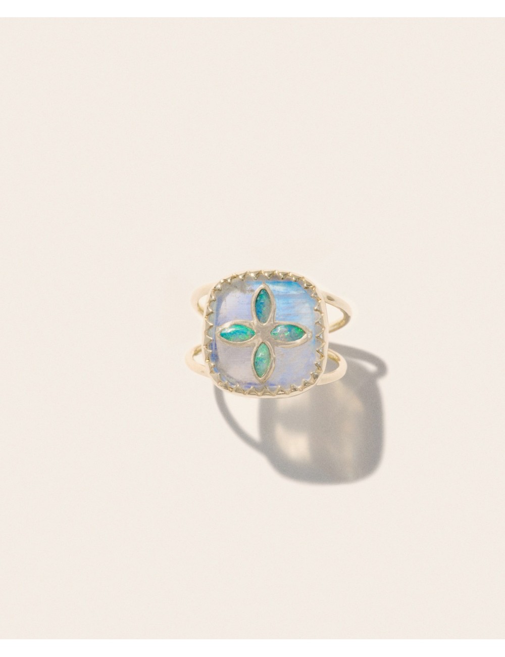 Bague BOWIE 2 - Pierre de Lune, Opale